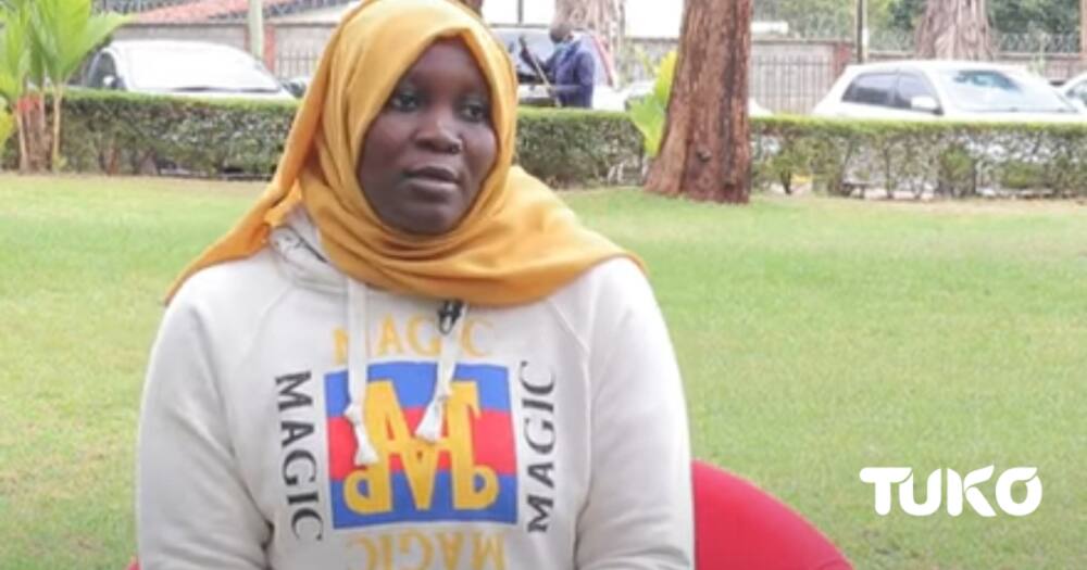 She escaped from an employer by jumping off their apartment. Photo: TUKO Talks video screenshot.