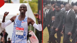 Sweet Moment as Kelvin Kiptum's Little Son Receives William Ruto for Dad's Burial