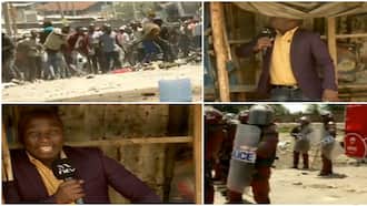 NTV's Brian Obuya Trapped Between Protesters, Police Crossfire in Mathare