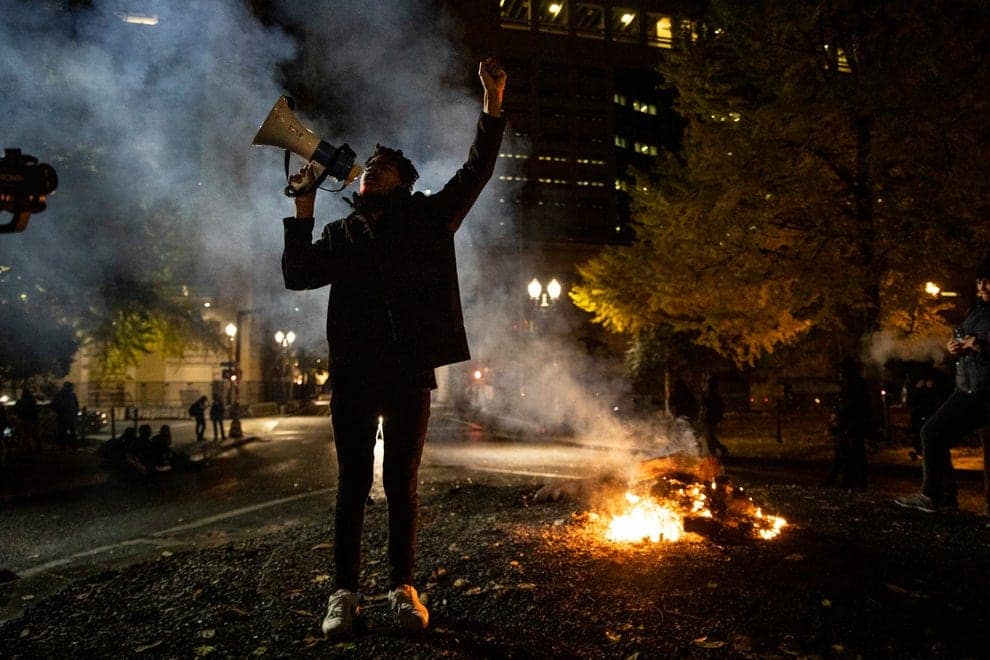 US election: Tension as riot erupts in Portland, Oregon, protesters smash windows