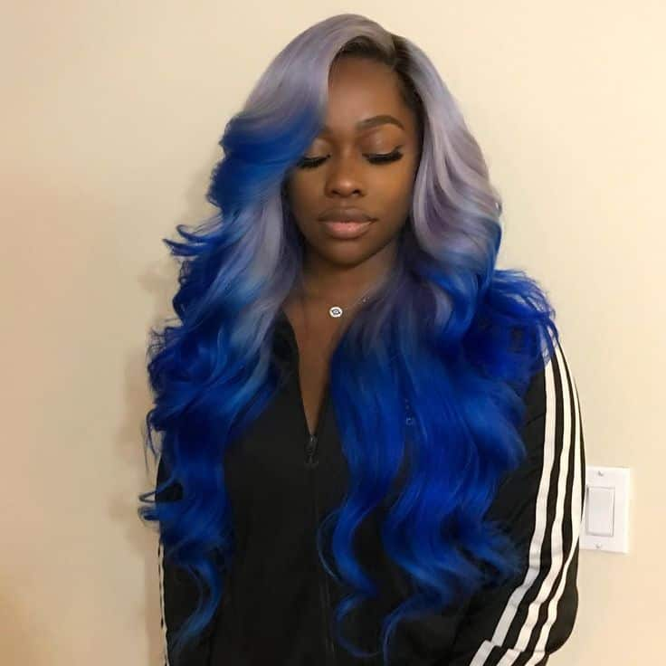 blue hair for dark skin