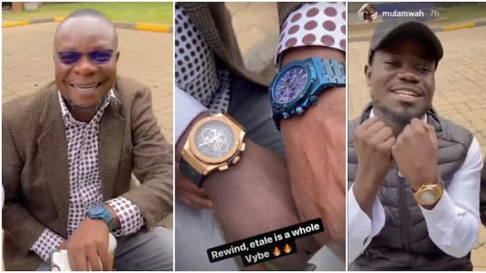 Mulamwah, Philip Etale Flaunts Expensive Watches during Meet-Up: "Yangu Ni KSh 22k"
