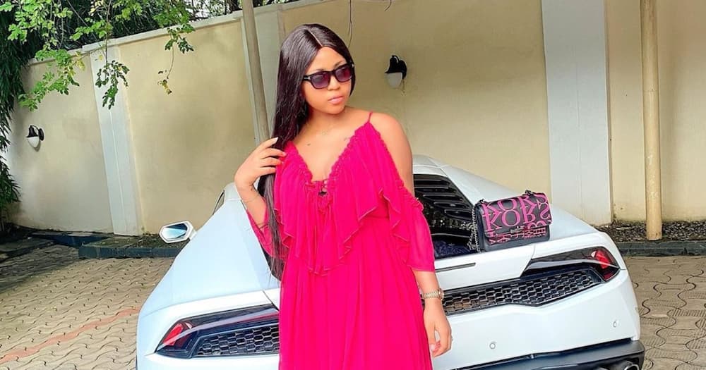 Regina Daniels shares video of son's name tattooed on her wrist