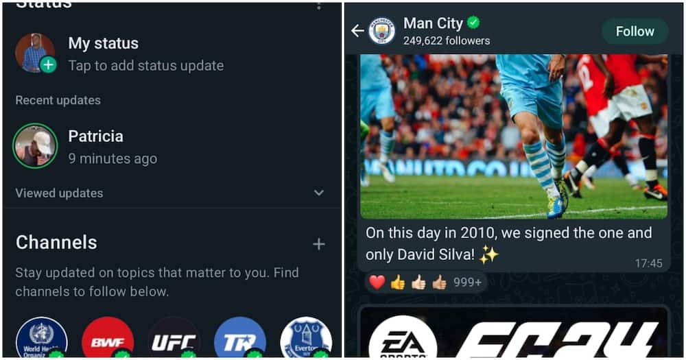 WhatsApp channels allow users to follow local and sports news.