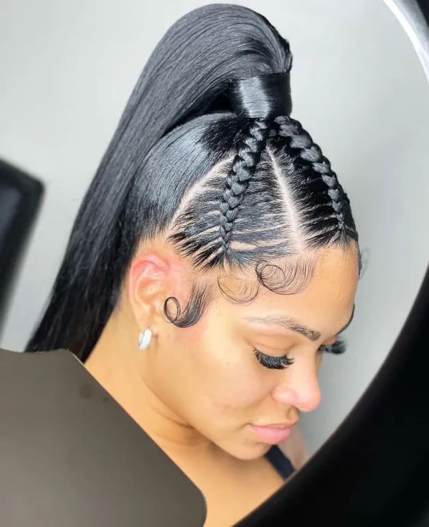 feed in braids with sew in