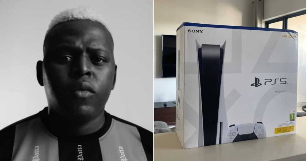 Mzansi is hilariously reacting to a man who is bragging about PS 5 he received as a gift from his bae. Image: @Que_DB/Twitter