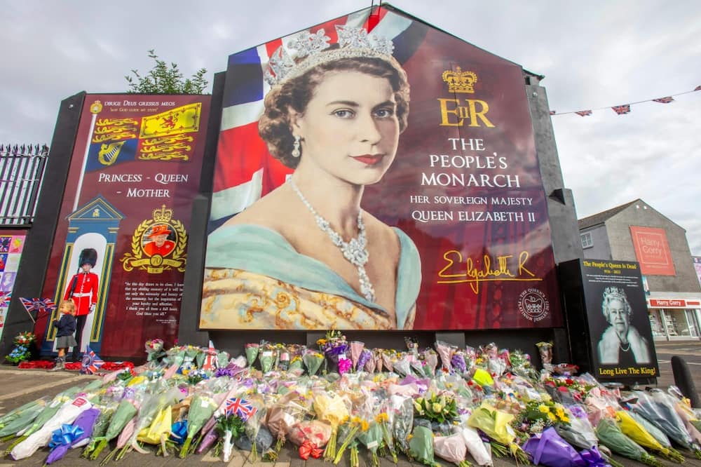 A mural tribute to Queen Elizabeth II on the unionist Shankill Road in Belfast has become a focus for mourning