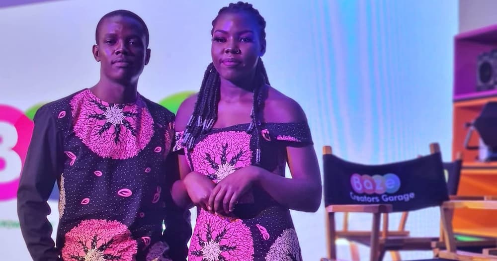 Crazy Kennar's Photo with Cartoon Comedian Posing in Matching Kitenge Leaves Netizens Talking