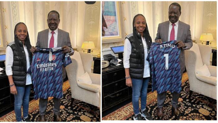 Arsenal Chef Gifts Raila Odinga Gunners Jersey Printed Azimio: "The 5th"