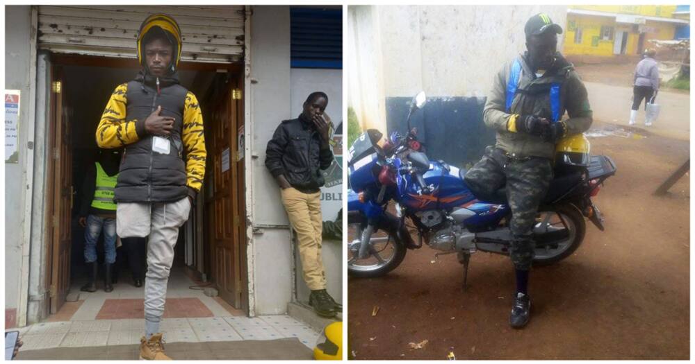 Joseph Simiyu, a one-legged boda boda rider.