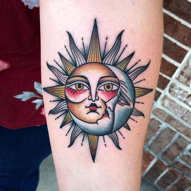 Elegant and Small Sun Tattoo  Sun and Moon Tattoo  Sun tattoos Sun tattoo  small Small tattoos