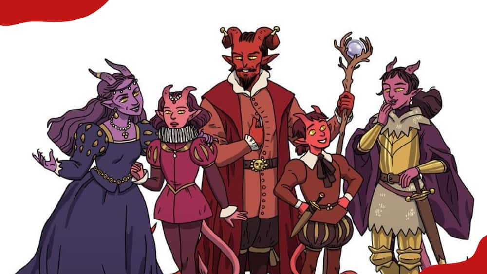 A tiefling family