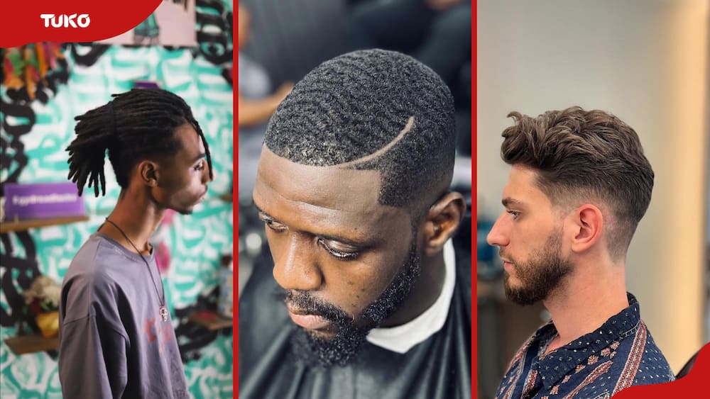 classic dreadlocks, buzz cut, and French crop haircuts for guys with thick straight hair