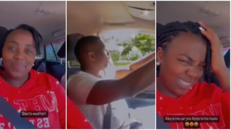 Jackie Matubia Relishes Moments with Fiance Blessing Lung'aho in His Car, Complains Over His Music
