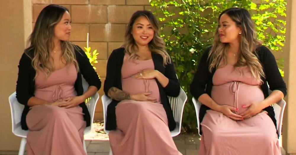 The sisters from Orange County expect two boys and a girl in July, August and November.