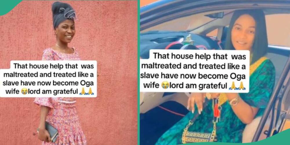 Nigerian lady celebrates her new status of oga's wife after working as housemaid