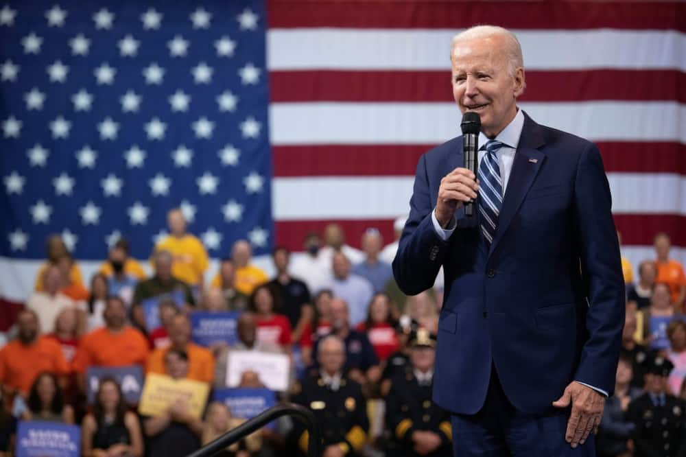 US President Joe Biden speaks in Wilkes-Barre, Pennsylvania, on gun violence, one of a series of unrelated events on the anniversary of the Afghanistan pullout