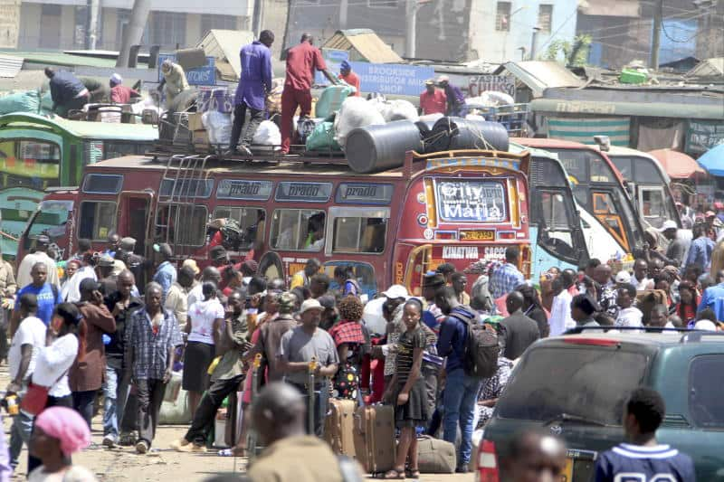 Image result for kenyans travelling for christmas stranded at the stage