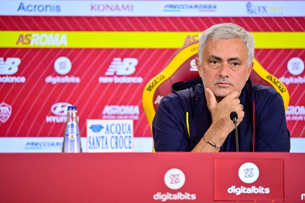 Jose Mourinho during a press conference before Roma visited Juventus at Allianz Stadium. Photo by Fabio Rossi/AS Roma.