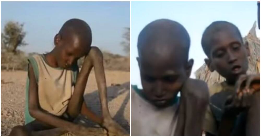 Turkana brothers, malnourished and emaciated.