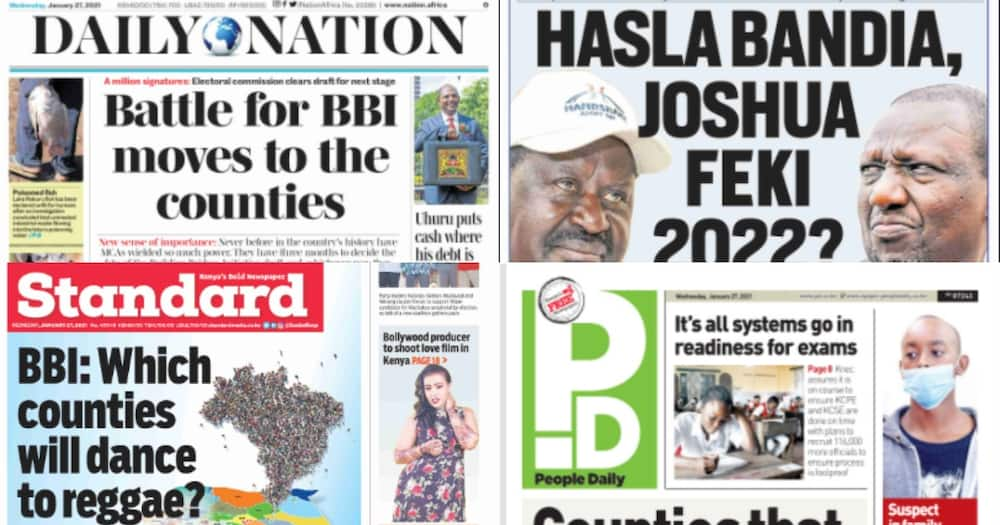 Kenyan newspapers review for January 27: MCAs set to make, break BBI push as bill heads to counties