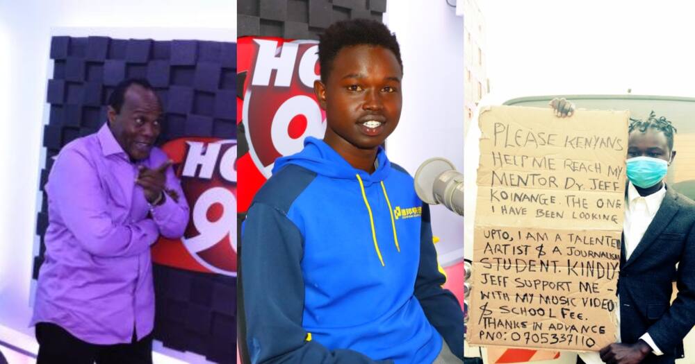 Student who took to the streets with a placard asking to meet Jeff Koinange meets him.
