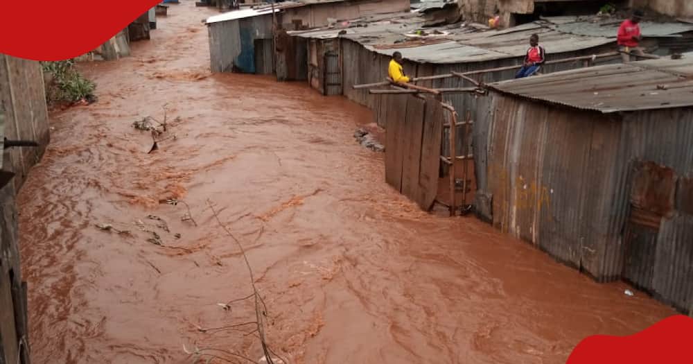 Part of the flooded areas in Mathare, Nairobi county.