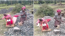 Bomet: Kenyans Moved by Photos of Mother Crushing Stones Alongside Cerebral Palsy Baby