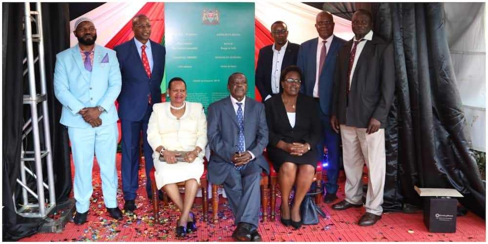 A team of the Standing Orders translators. Standing: Nuhu, Prof Iribe, Magugu, Dr. Michira, Dr. Ofuori. Seated L-R: Prof Momanyi, Pro King'ei and Dr. Osore. Photo: National Assembly.