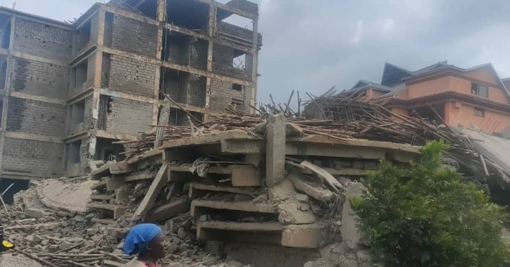 The building collapsed in Murang'a county. Photo: Emoo FM.