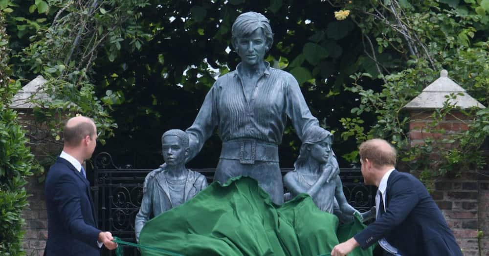 Prince Harry and William unveiled the statue on Thursday at Kensington Palace.