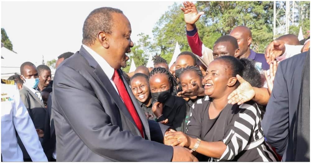 President Uhuru Kenyatta greeting Kenyans during the Madaraka celebrations on June 1, 2022.