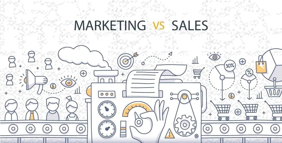 sales and marketing difference, difference between sales and marketing, sales vs marketing