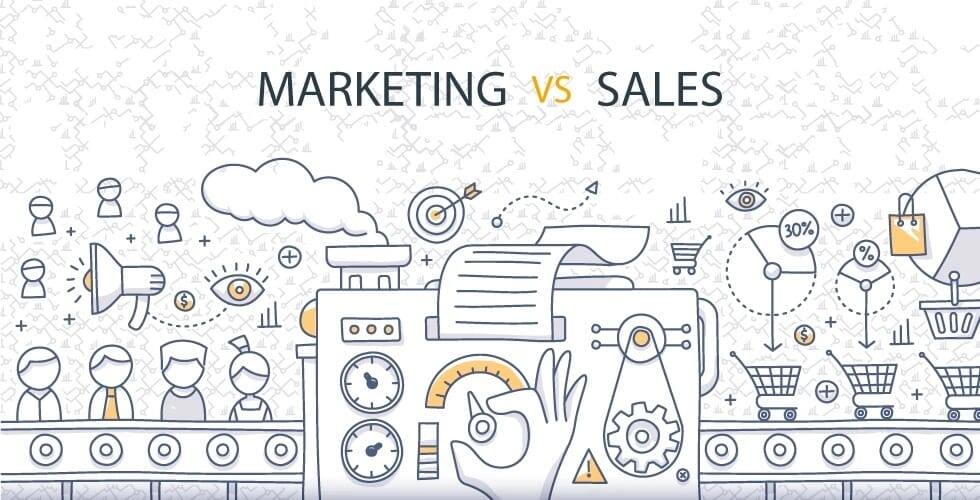 sales and marketing difference, difference between sales and marketing, sales vs marketing