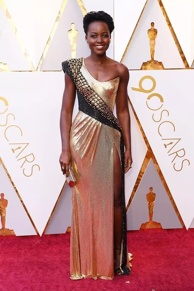 Lupita Nyong’o lifts Kenya’s flag high again with her stunning red carpet dress at the Oscars