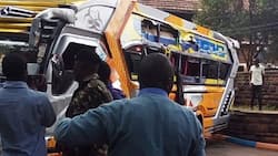 Photos/Video: Matatu overturns in Cooperative university and leaves 2 dead