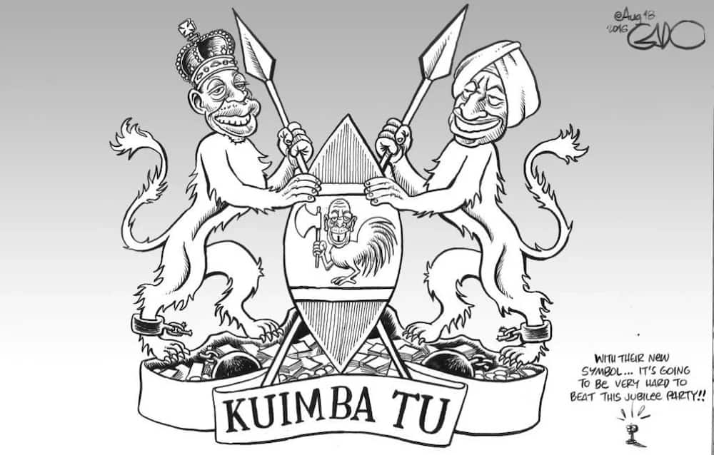 Gado's cartoon allegedly banned for mocking the president and his deputy