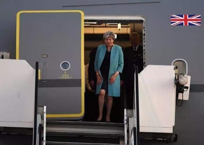 British prime minister lands in Kenya for historic state visit