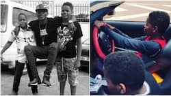 Jose Chameleone's underage sons stun as they drive a pricey Bentley on their own
