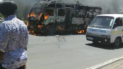 Chaos along Lang'ata road as Rongai matatu is TORCHED for killing a child