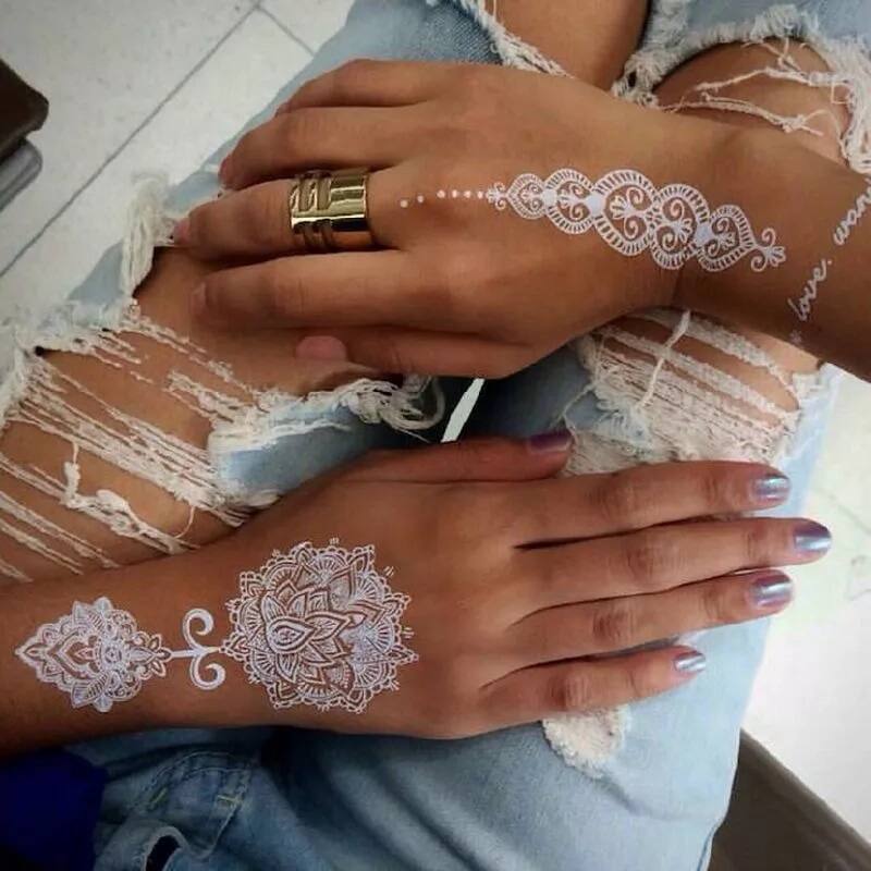 Cool white henna designs for hands