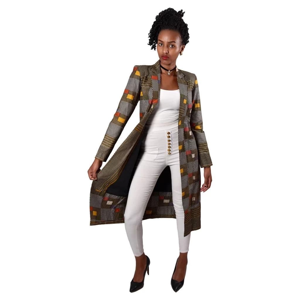 Long kitenge coats for clearance ladies