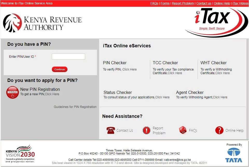 ITAX KRA website Kenya