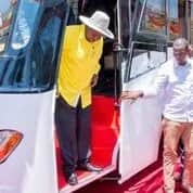 Photos: Museveni unveils bus powered by solar a day before general election in Uganda