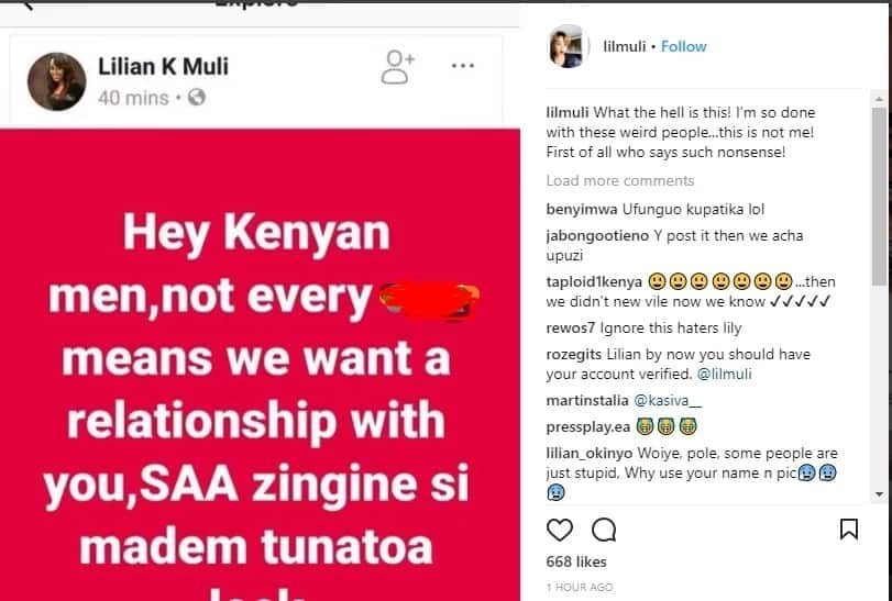 Mtangazaji wa Citizen TV Lillian Muli akana ujumbe mtandaoni wa kuomba mapenzi