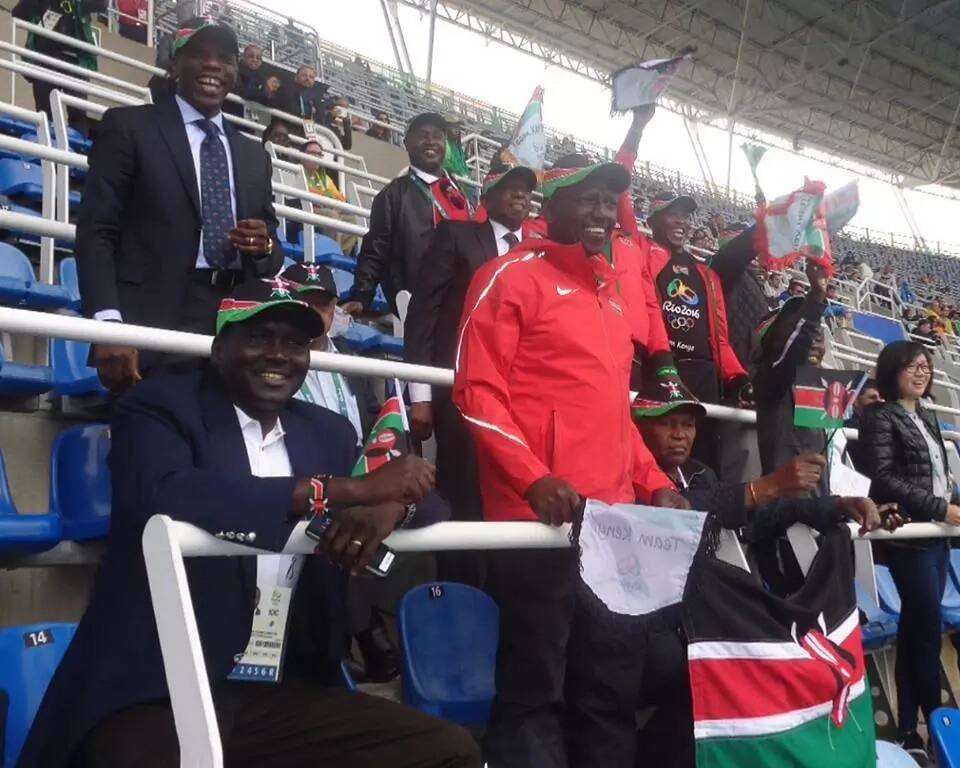 Photos of William Ruto cheering In Rio as Kenya shines