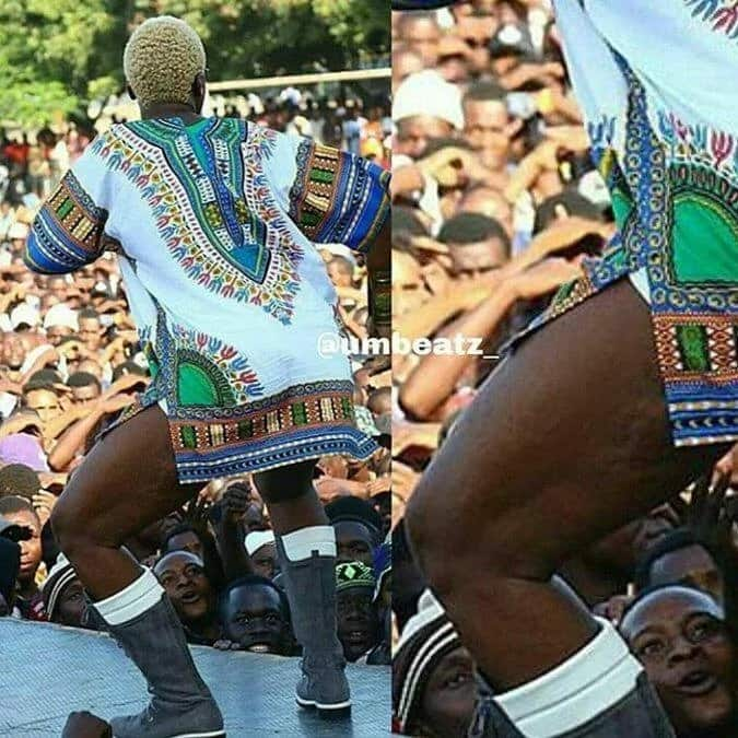 Diamond Platnumz celebrity sister, Queen Darleen gives fans a chance to see her underwear live on stage