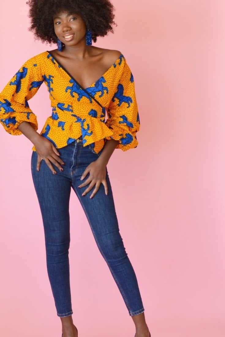 Off-shoulder Ankara tops