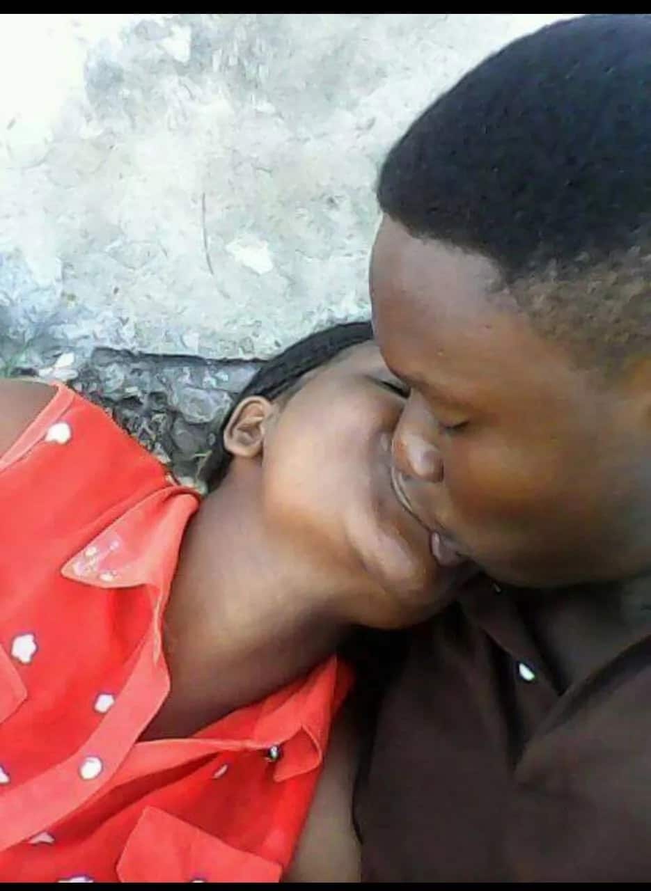 Photos of a Kenyan lad kissing his woman on social media go viral