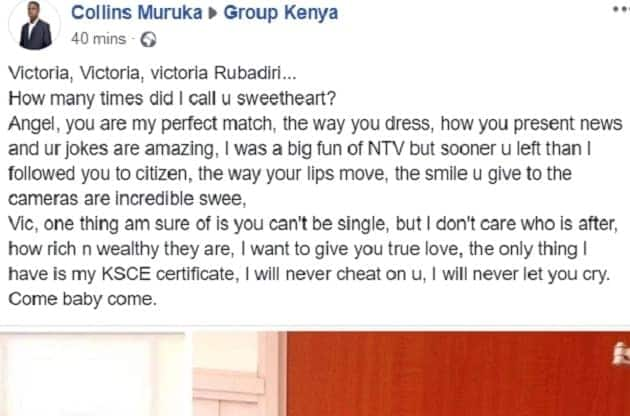 Kenyan man opens up about his love for TV star Victoria ...